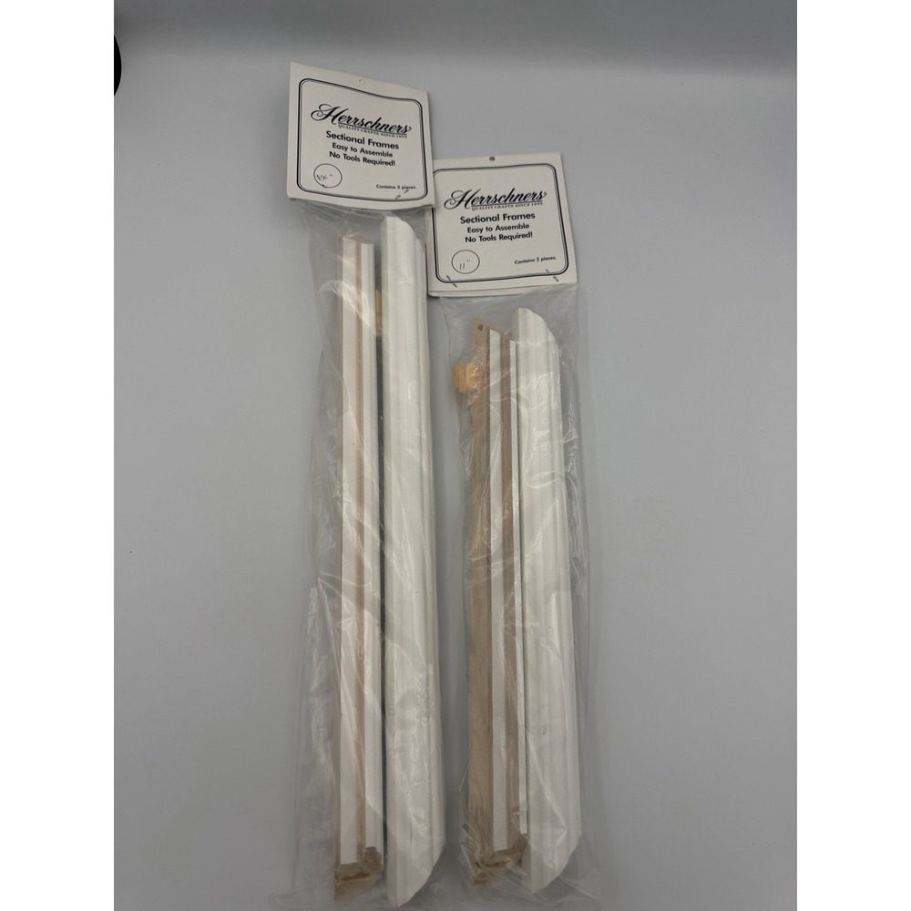 Set 2 Packs of Herrschners Sectional Frames 11" & 14" New Sealed White